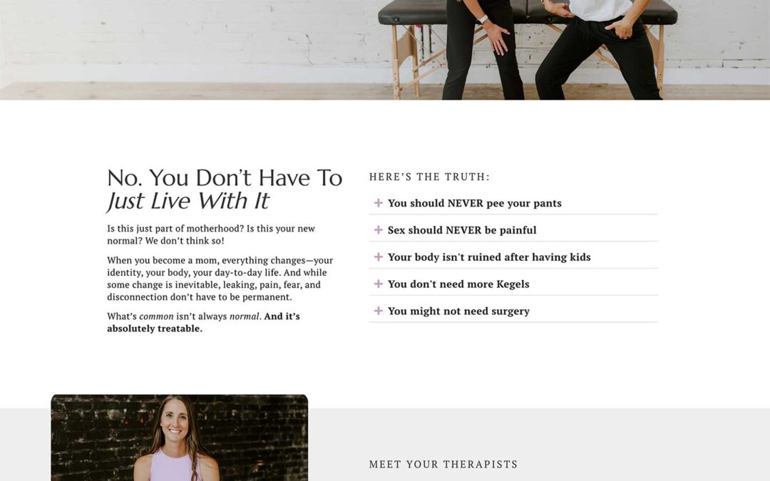 Pelvic Floor Physical Therapy Website Design